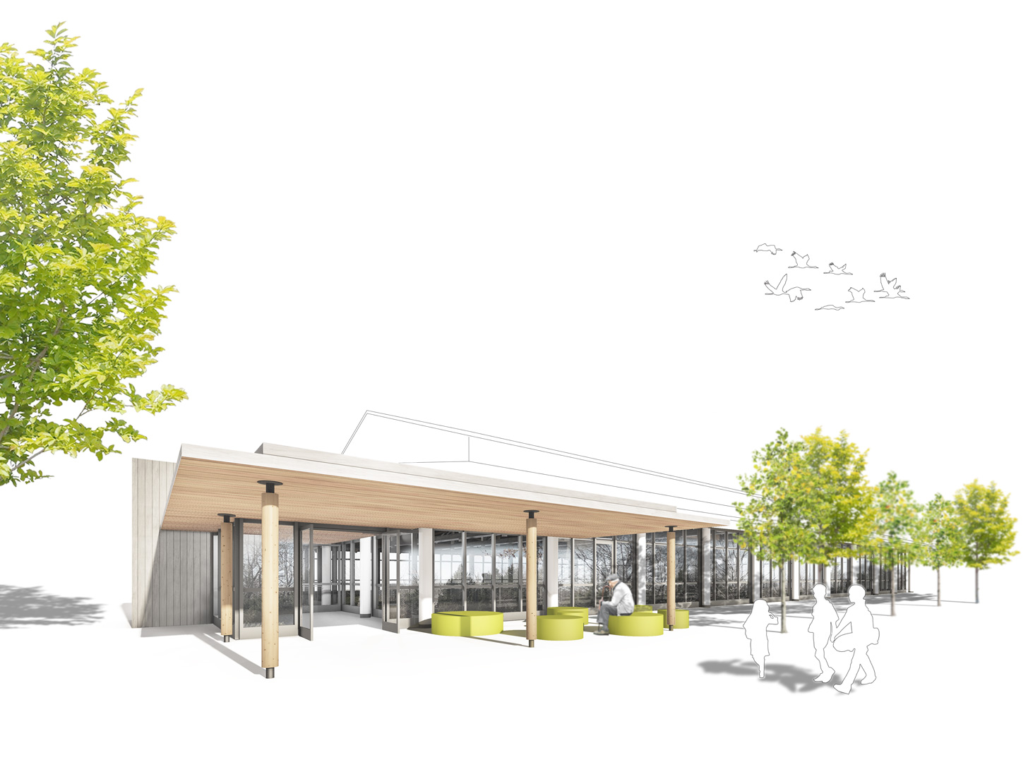 jhw-sanierung-mehrzweckhalle-Hoehenkirchen-Siegertsbrunn-bestand-anbau-sporthalle-versammlungsstaette-eingang-aufzug